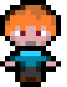 Colorful blurry pixel kid vector drawing