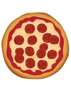 Ilustracja wektorowa pizzy Pepperoni