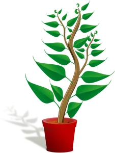 Grønn plante potten vector illustrasjon