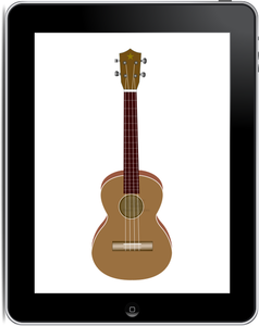 Tablette PC avec guitare en clipart vectoriels