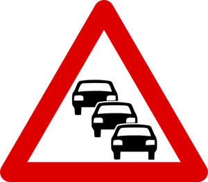Files d'attente de route possible trafic sign vector image