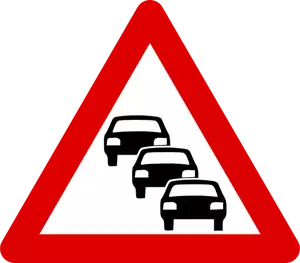Possible road queues traffic sign vector image