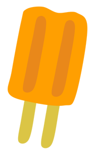 Arancia gelato su disegno vettoriale di bastone