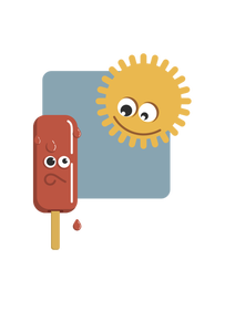 Popsicle şi de desen vector de soare