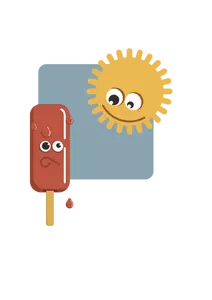 Popsicle and Sun vector drawing