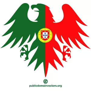 Águila heráldica con la bandera de Portugal