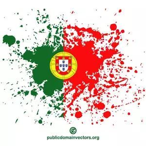 Bandiera del Portogallo all'interno di schizzi di inchiostro