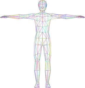 Imagem de homem de estrutura de arame colorido