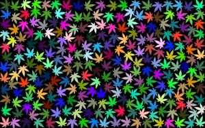 Image de vecteur pour le fond la marijuana prismatique