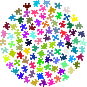 Cerc colorat bucăţi de puzzle