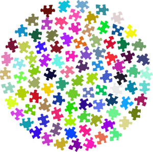 Cerchio colorato pezzi di puzzle