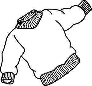 Vector drawing of thick jumper with elastic bands at sleeves