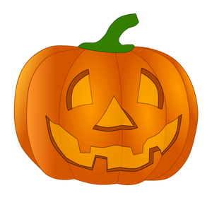 Orange smiling pumpkin vector clip art