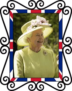 Immagine di vettore di Regina Elizabeth II tributo stand