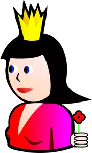 Queen of Hearts sarjakuva vektori kuva