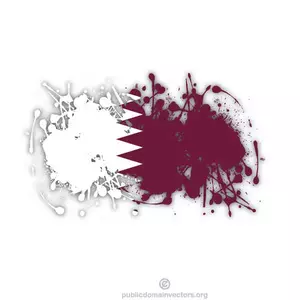 Vlag van Qatar inkt spetter