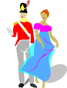 Vector image of man and woman dancing