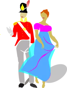 Vektor-Bild von Mann und Frau, tanzen