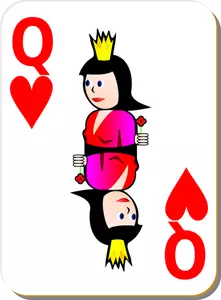 Rainha da imagem do vetor do cartão de jogo de corações