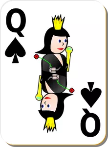 Maça oyun kartı vektör görüntü kraliçesi