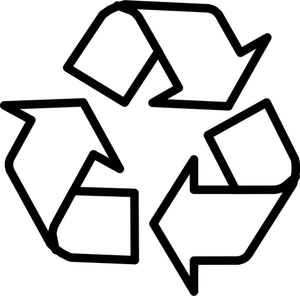 Zarys recykling symbol wektor clipart