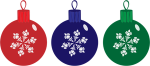 Drie Kerst ornamenten