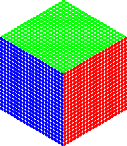 Cubo de tres colores
