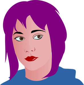 Illustration vectorielle de fille aux cheveux violet