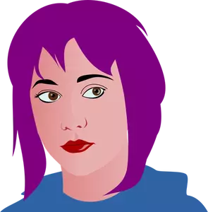 Illustration vectorielle de fille aux cheveux violet