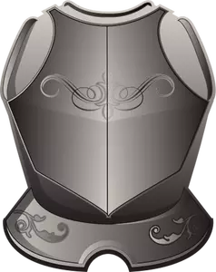 Vector graphics of armor breastplate in grayscale