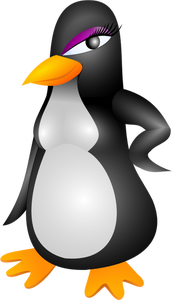 Illustration vectorielle de pingouin féminin bouleversé