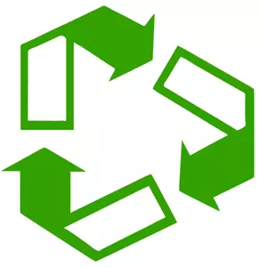 Tanda hijau recycle vektor ilustrasi