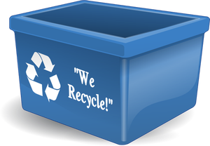 Empty blue recycling bin vector clip art