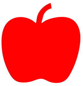 Basit Kırmızı elma anahat vektör görüntü