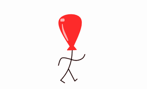 Kırmızı balon kişi