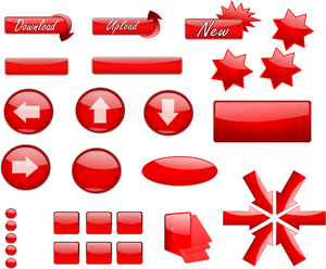Selection of download, upload and arrows buttons vector image