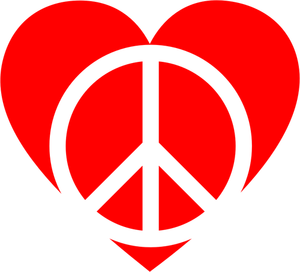 Peace sign and heart