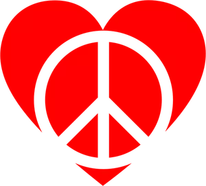 Signe de la paix et le coeur