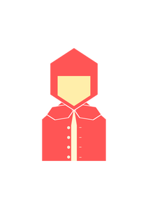 Red Riding Hood character drawn in hexagons vector clip art