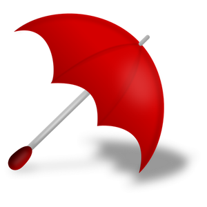 Vector de la imagen de un paraguas rojo con sombra