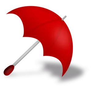 Vektorbild av rött paraply med skugga
