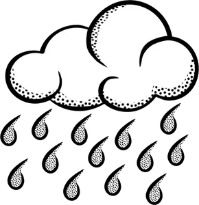 Ilustracja wektorowa myśleć linii sztuka deszczowe chmury
