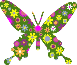 Kleurrijke bloemen vlinder