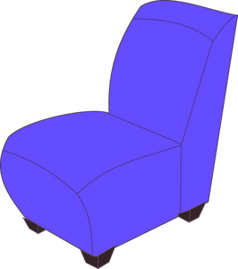 Blue armless chair