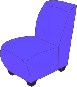 Blaue armlose Stuhl