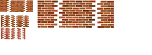 A set of several brick wall sets vector image