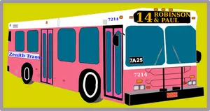 Ônibus urbano na ilustração vetorial de fundo amarelo