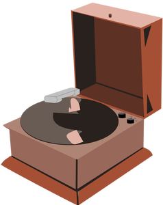 Dibujo vectorial de gramófono marrón