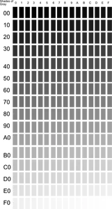 Vector illustraties van tinten van grijs palet