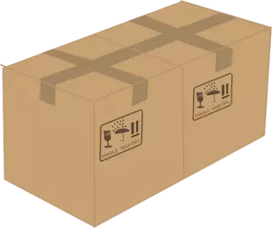 Vector image of 2 sealed cardboard boxes next to each other